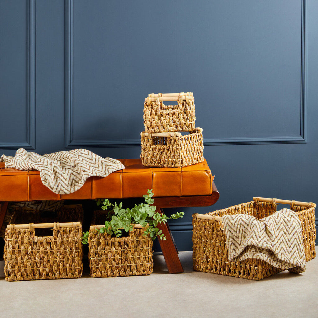 Orsina Lidi Water Hyacinth Storage Baskets | Woven Set of 5