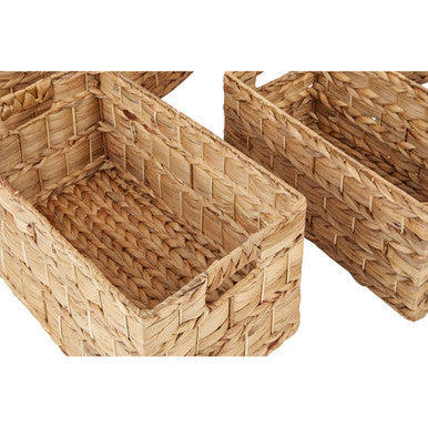 Orsina Water Hyacinth Storage Baskets – Set of 6 Woven Organisers