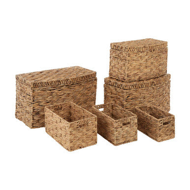 Orsina Lidi Water Hyacinth Storage Baskets | Woven Set of 6