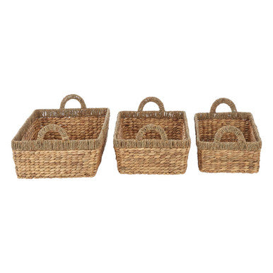Orsina Lidi Set of 3 Seagrass Storage Baskets with Handles
