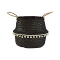 Orsina Small Black Seagrass Basket – Modern Woven Storage Solution