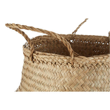 Orsina Small Seagrass Basket – Gold Sequin Decorative Desk Organizer