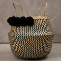 Orsina Lidi Pom Pom Seagrass Basket – Woven Eco-Friendly Storage