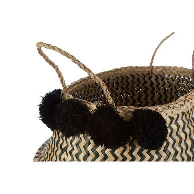 Orsina Lidi Pom Pom Seagrass Basket – Woven Eco-Friendly Storage