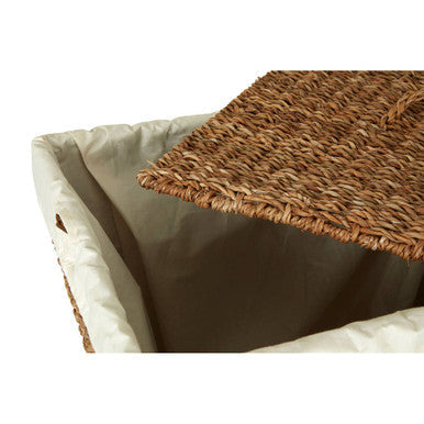 Orsina Lidi Tapered Seagrass Basket with Lid | Coastal Woven Storage