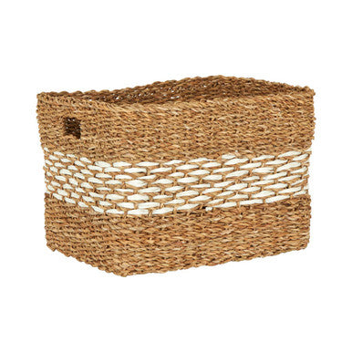 Orsina Lidi Rectangular Seagrass Basket – Natural Woven Shelf Storage