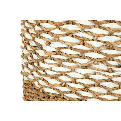 Orsina Oval Seagrass Basket with Lid – Lined Woven Storage Organizer