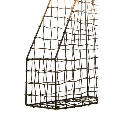 Orsina Mimo Magazine Holder – Black and Gold Metal Grid Storage Rack