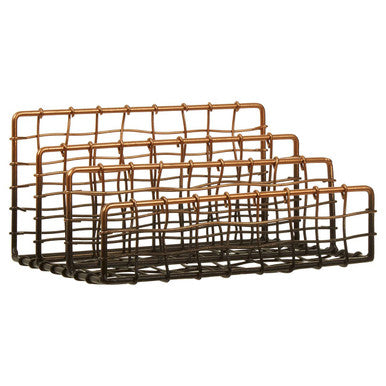 Orsina Mimo Letter Rack – 3-Tier Black and Gold Mail Sorter
