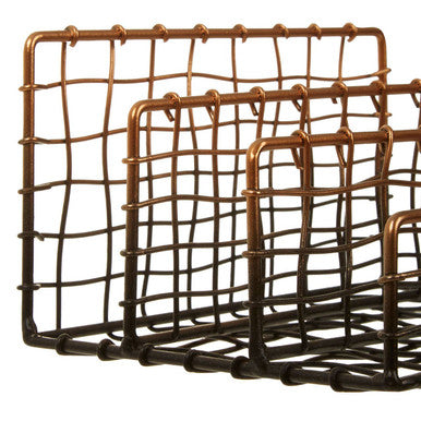 Orsina Mimo Letter Rack – 3-Tier Black and Gold Mail Sorter