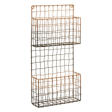 Orsina Mimo Wall Mount Magazine Rack – Black and Gold File Organizer