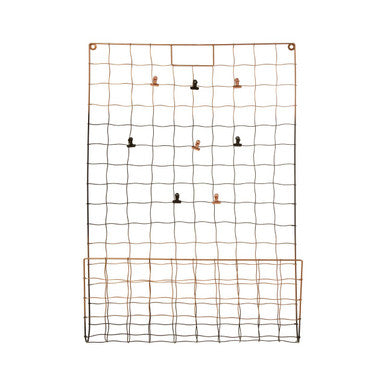 Orsina Wall Mount Magazine Rack – Black & Gold Wire Grid Organizer
