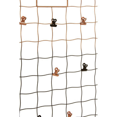 Orsina Wall Mount Magazine Rack – Black & Gold Wire Grid Organizer