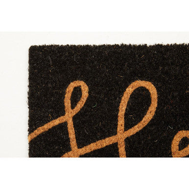 Orsina Hello Black Coir Doormat – Modern Minimalist Welcome Mat