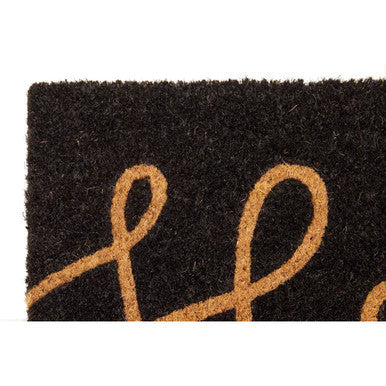 Orsina Hello Black Coir Doormat – Modern Minimalist Welcome Mat