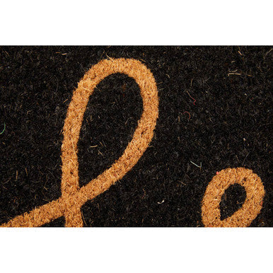 Orsina Hello Black Coir Doormat – Modern Minimalist Welcome Mat