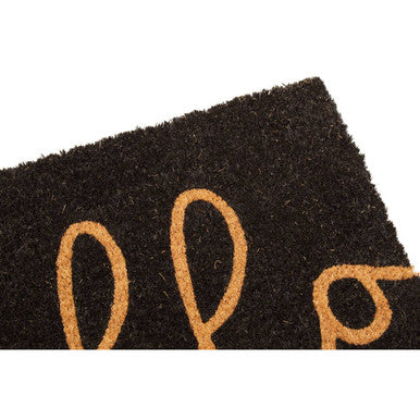 Orsina Hello Black Coir Doormat – Modern Minimalist Welcome Mat