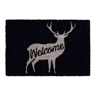 Orsina Welcome Deer Doormat – Rustic Coir Entrance Mat for Front Doors