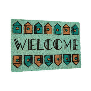 Orsina Welcome Home Coir Doormat – Eco-Friendly Light Green Outdoor Mat