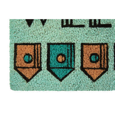 Orsina Welcome Home Coir Doormat – Eco-Friendly Light Green Outdoor Mat
