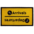 Orsina Arrivals Departures Coir Doormat – Travel Inspired Entryway Mat