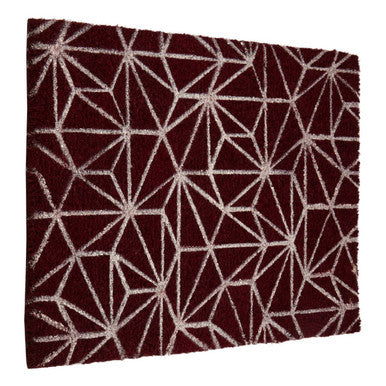 Orsina Mimo Dark Red Geometric Coir Doormat – Durable Outdoor Welcome Mat