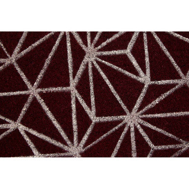 Orsina Mimo Dark Red Geometric Coir Doormat – Durable Outdoor Welcome Mat