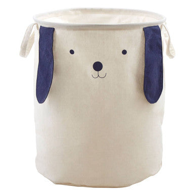 Orsina Dog Face Laundry Bag – Collapsible White Fabric Hamper