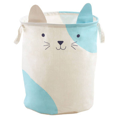 Orsina Cat Face Laundry Bag – Collapsible White Nursery Hamper