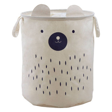 Orsina Bear Face Laundry Bag | Foldable Kids Nursery Storage Hamper