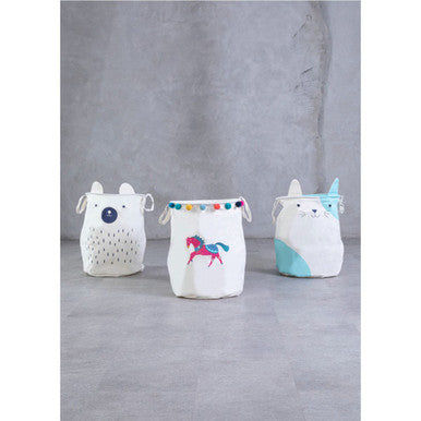 Orsina Bear Face Laundry Bag | Foldable Kids Nursery Storage Hamper