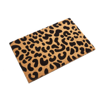 Orsina Leopard Print Coir Doormat – Modern Animal Print Entrance Mat