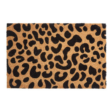 Orsina Leopard Print Coir Doormat – Modern Animal Print Entrance Mat