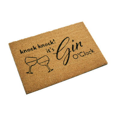 Orsina Gin O'Clock Doormat – Novelty Coir Entryway Mat for Outdoors