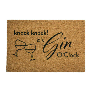 Orsina Gin O'Clock Doormat – Novelty Coir Entryway Mat for Outdoors