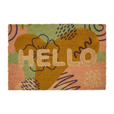 Orsina Filta Bohemian Hello Coir Doormat – Durable Entryway Welcome Mat