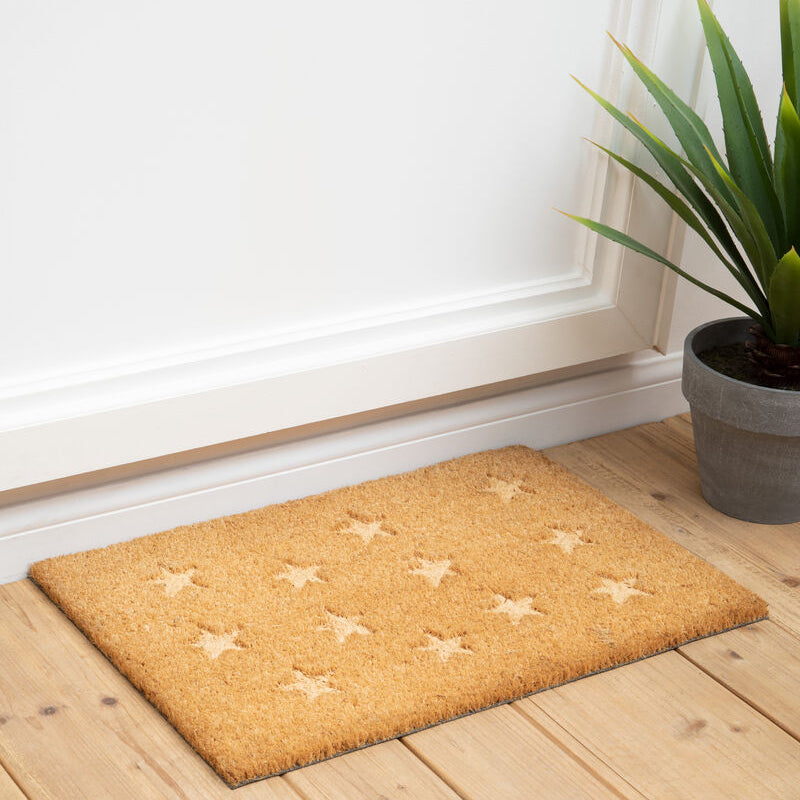 Orsina Filta Star Embossed Coir Doormat – Modern Premium Entryway Mat