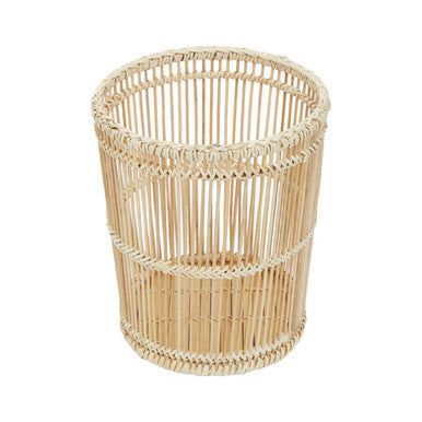 Orsina Ezell Natural Rattan and Bamboo Woven Waste Paper Bin