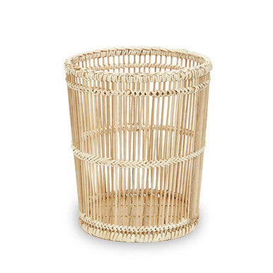 Orsina Ezell Natural Rattan and Bamboo Woven Waste Paper Bin