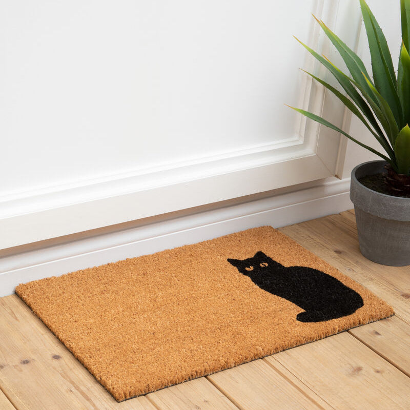 Orsina Filta Coir Cat Doormat – Non-Slip PVC Backing Entryway Rug