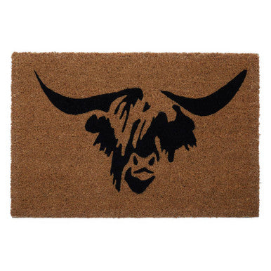 Orsina Filta Highland Cow Doormat – Non-Slip Coir Entryway Mat
