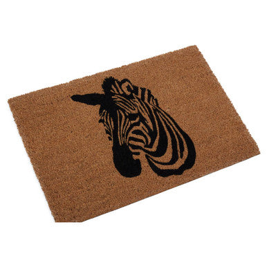 Orsina Filta Zebra Face Doormat – Non-Slip Coir Entryway Welcome Mat