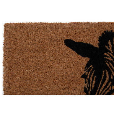 Orsina Filta Zebra Face Doormat – Non-Slip Coir Entryway Welcome Mat