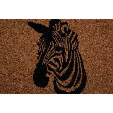 Orsina Filta Zebra Face Doormat – Non-Slip Coir Entryway Welcome Mat