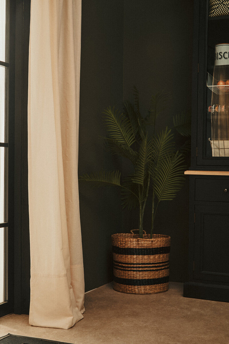 Orsina Arles Set of 2 Seagrass Storage Baskets with Black Stripes