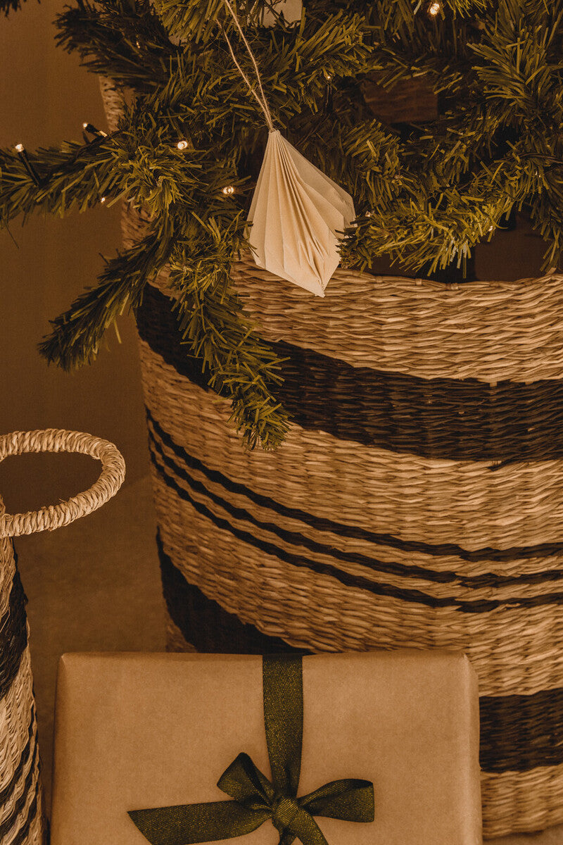 Orsina Arles Set of 2 Seagrass Storage Baskets with Black Stripes