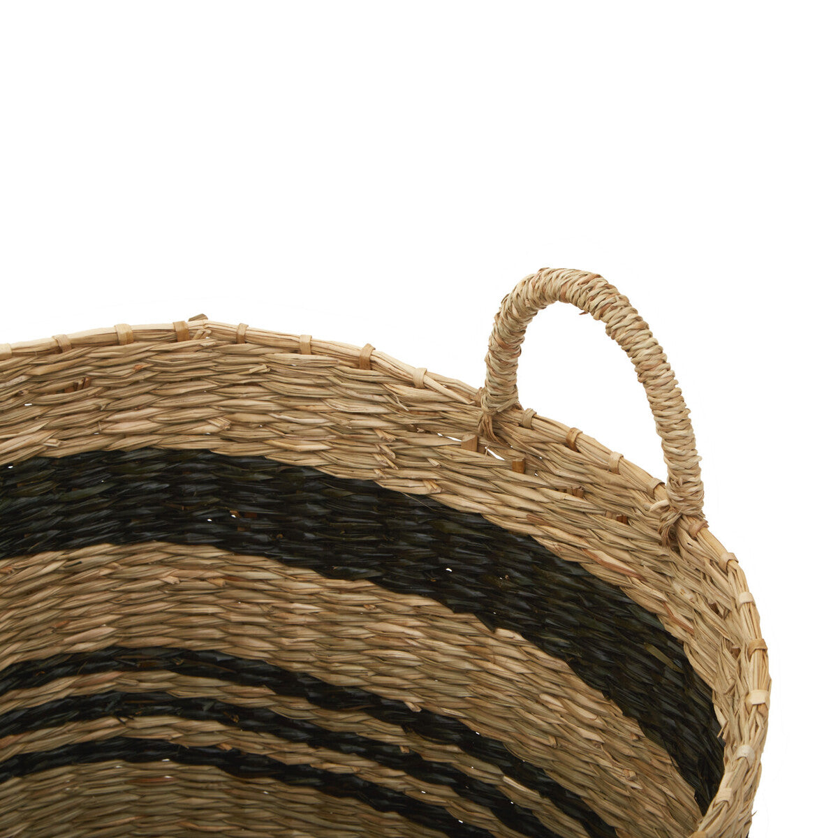 Orsina Arles Set of 2 Seagrass Storage Baskets with Black Stripes