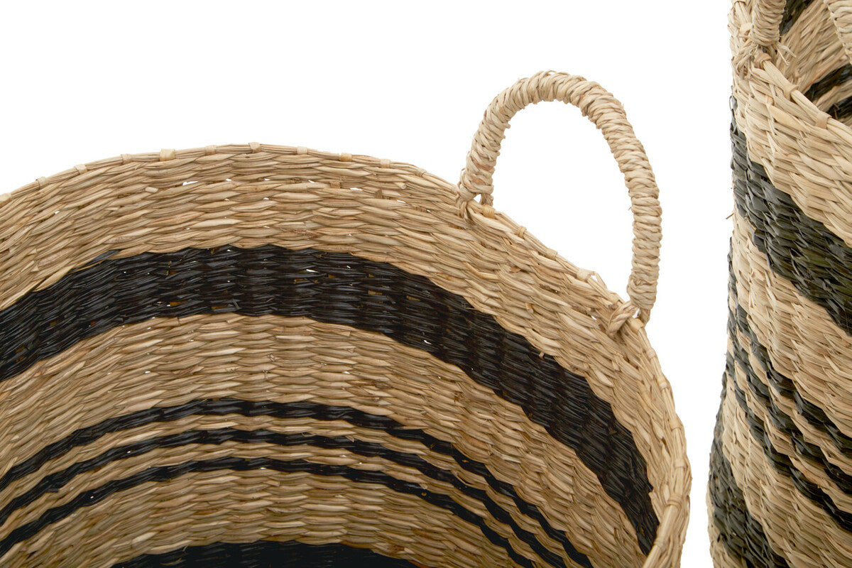 Orsina Arles Set of 2 Seagrass Storage Baskets with Black Stripes