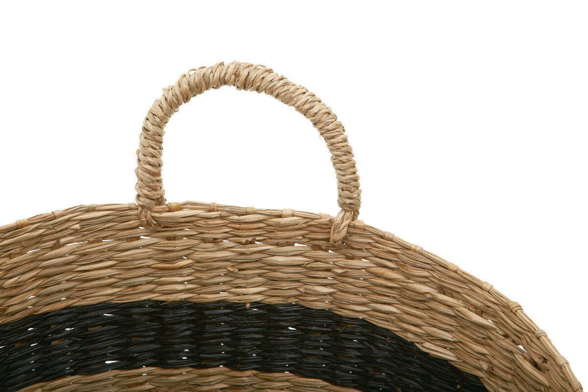 Orsina Arles Set of 2 Seagrass Storage Baskets with Black Stripes