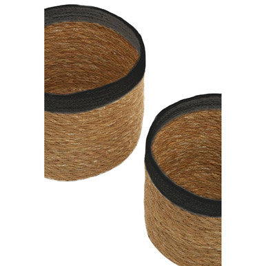 Orsina Lidi Woven Storage Baskets – Set of 3 Natural and Black